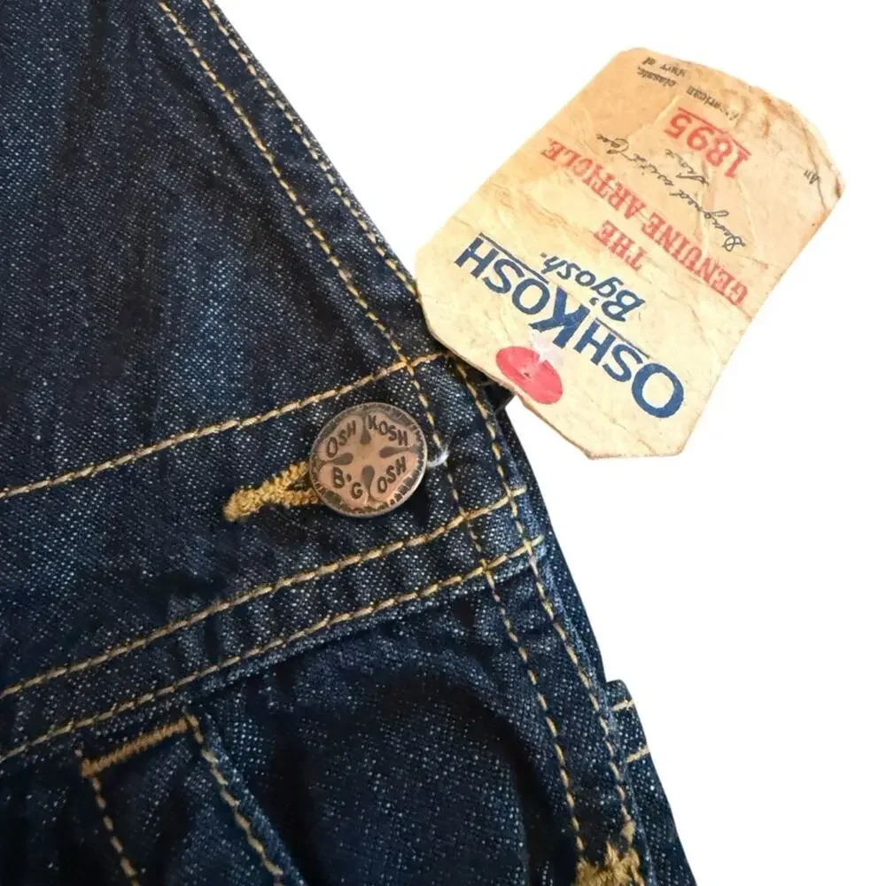 OshKosh B'gosh Dark Blue Overalls Engine Crew Size 6 Months NEW